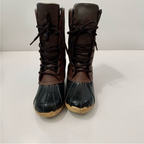 Sporto Daphne The Original Duck Boots leather shearling lined lace up boot 6 - Picture 3 of 13